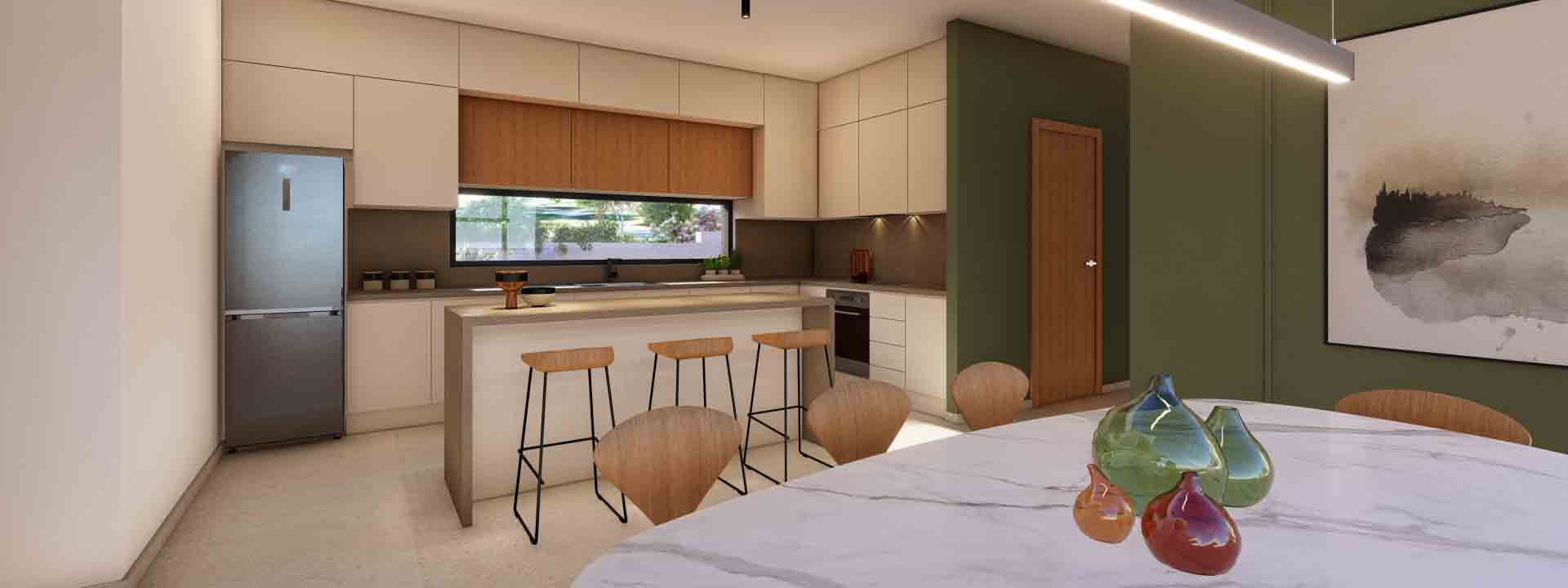 Villa Ariana interior visualisation - Kitchen-Dining Room